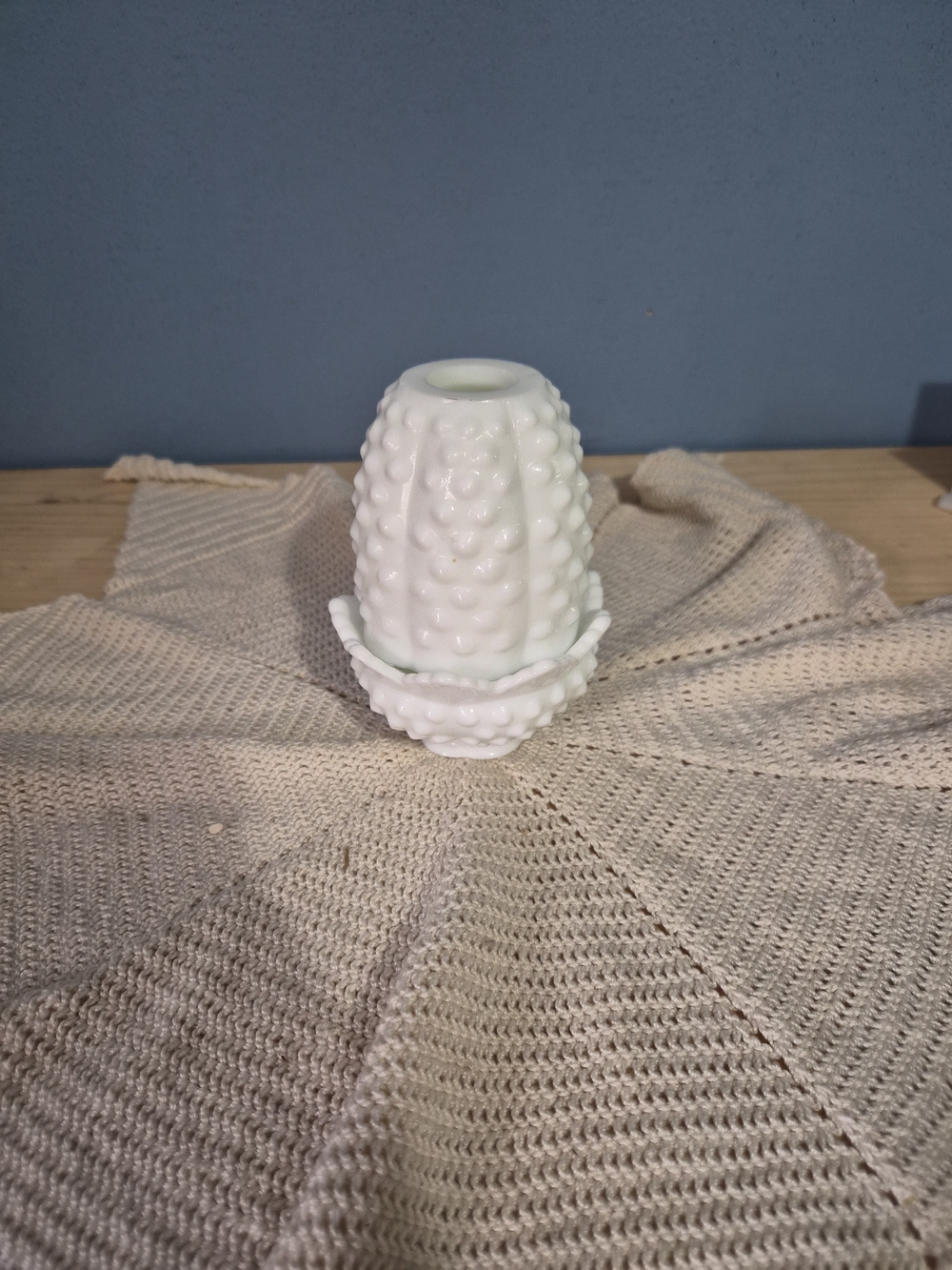 Fenton White Hobnail Milk Glass Fairy Lamp